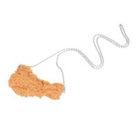 YUYUETIME Funny Fried Chicken Necklace for Men Women Stainless Steel Resin Pendant Novelty Party Jewelry Unique Handmade Accessory
