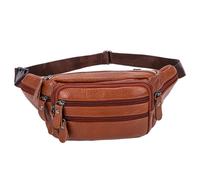 YUYUETIME Real Chest Sling Bag Lightweight Shoulder Backpack for Outdoor Sports and Casual Use Scratch-Resistant Brown Single Shoulder Bag for Men