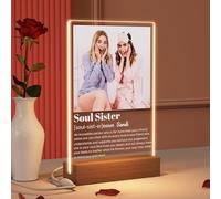 YUYUGO Personalised Soul Sister Gifts from Best Friend,Soul Sister Gifts for Women, Custom Photo Sister Definition Plaque for Bestie Sister Birthday Gifts from Sister