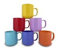 YUYUHUA Plastic Coffee Mug with Handle set of 6, 16 oz Iced-Tea Cup Rainbow | BPA Free Reusable Food Grade PP, Unbreakable, Dishwasher Safe, Lightweight, Elderly Kid Safe, Kitchen Party Camping Outdoor