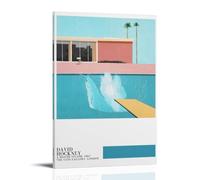 YUYUMEGDE A Bigger Splash David Hockney Poster Decorative Painting Canvas Wall Art Living Room Poster Bedroom Painting Wall Art Picture Print Modern Family Room Decor 20 x 30 Inches (50 x 75 cm)