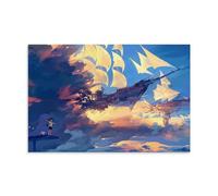YUYUMEGDE Anime Treasure Planet Ship Art Poster Decorative Painting Canvas Wall Posters And Art Picture Print Modern Family Bedroom Decor Posters 16x24inch(40x60cm)