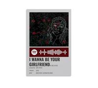 YUYUMEGDE I Wanna Be Your Girlfriend Girl in Red Poster Decorative Painting Canvas Wall Posters And Art Picture Print Modern Family Bedroom Decor Posters 08x12inch(20x30cm)
