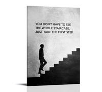 YUYUMEGDE Just Take The First Step Motivational Poster Decorative Painting Canvas Wall Posters And Art Picture Print Modern Family Bedroom Decor Posters 20x30inch(50x75cm)