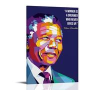 YUYUMEGDE Nelson Mandela Quote The Long Road to Freedom Poster Decorative Painting Canvas Wall Posters And Art Picture Print Modern Family Bedroom Decor Posters 24x36inch(60x90cm)