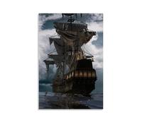 YUYUMEGDE Pirate Ship Art Poster Decorative Painting Canvas Wall Art Living Room Poster Bedroom Painting Wall Art Picture Print Modern Family Room Decor 16 x 24 Inches (40 x 60 cm)