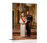 YUYUMEGDE Queen Elizabeth And Prince Philip Poster Decorative Painting Canvas Wall Posters And Art Picture Print Modern Family Bedroom Decor Posters 16x24inch(40x60cm)