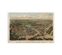 YUYUMEGDE Vintage St Louis World's Fair 1904 Poster Decorative Painting Canvas Wall Posters And Art Picture Print Modern Family Bedroom Decor Posters 12x18inch(30x45cm)