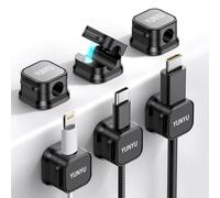 YUYUN 6Pcs Magnetic Cable Clips Organizer Cable Clips with Strong Adhesive for Desk, Wall & Car | Cable Tidy Clips for Phone Chargers, Headphones, Wires