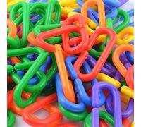 YUYUSO 100 Piece Plastic C-clips Hooks Chain Links C-links Rat Parrot Bird Toy Cage