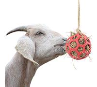 YUYUSO Goat Feeder Toy, 50' Rope, Headbutting Ball for Exercise, Stress Relief, Hay and Treats Compartment