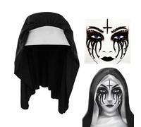 YUYWWAN Nun Costume Accessory Set, Nun Costume Women's Accessories, Halloween Costume the Nun for Halloween Women's Nuns Role Play (D)