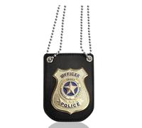 YUYWWAN Police Badge with Necklace, Police Badge for Children, Metal Police Badge, Exquisite Police Badge with Chain, Police Bisfraz Accessories, for Party Costumes Halloween Carnival, 1, Metal, No