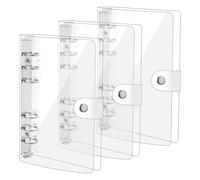 Yuyyurt 3 Pack A6 Transparent Soft PVC 6 Ring Binder Cover Clear Binder Notebook Cover A6 Binder for Refillable Notebook Easy Install Easy to Use