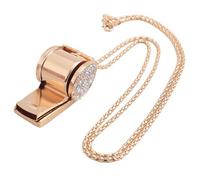 Yuyyurt Whistle, Metal Crystal Rhinestone Whistle, Shining Whistle with Keychain for Referees, Coaches, Teachers