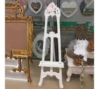 Antique French Style Easel, Gold/Silver Carved Art Display, Easel Stand, ABS Display Stand, 160cm Artist Easel, Ornate Detailing Easel Stand For Painting (Without Frame)(White)