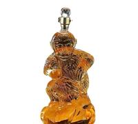 YUZDNM Art figurine - Monkey shape lead-free glass whiskey bottle 1000ml, handmade monkey container, festive table decoration, wine tequila, personalized animal wine bottle