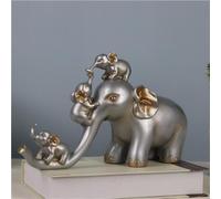 YUZDNM Art Statue - Ornament Sculpture - Statue Home Garden Sculpture Ornament, Feng Shui Elephant Statues And S Decor, Nordic Mother-Child Elephant Resin Crafts Animal Sculpture(Gray)