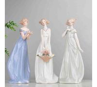YUZDNM Art Statue - Porcelain Flower Basket Figurine Ornament Sculpture, Ornament Sculpture, Delicate Home And Office Decor, Charming Ceramic Statue(3pcs)