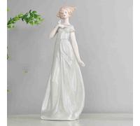 YUZDNM Art Statue - Porcelain Flower Basket Figurine Ornament Sculpture, Ornament Sculpture, Delicate Home And Office Decor, Charming Ceramic Statue(C)