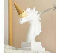 YUZDNM Creative Decorative ice Cream Smashing Horse Head Resin Sculpture, 3 Colors to Choose from(#c)