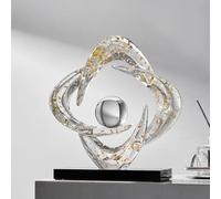 YUZDNM Decoration Art Statue Sculpture - Golden Lines Figurine,Modern Stripe Wave Desktop Accents Collection, Resin Accessories Decor For Shelf Decor