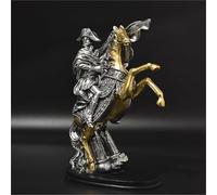 YUZDNM Desktop Art Statue Sculpture, 11-inch Resin Desktop Decoration Figurine, Knight Home Decor Ornaments Desk Shelf Decor, Armored Knight Sculpture(B)