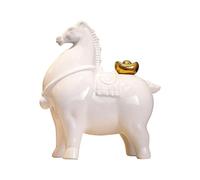 YUZDNM Desktop Art Statue Sculpture - 25cm Horse Statue Ceramic Animal Sculpture, Tabletop Figurine Modern Ornament, For Office Home Bedroom Living Room(White A)