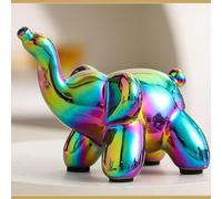 YUZDNM Desktop Art Statue Sculpture - 3D Balloon Monkey Sculpture, Abstract Animal Desk Decor Ornaments, Decoration Figurine, Resin Cute Home Sculpture Gift(Bright colors,Elephants)