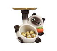YUZDNM Desktop Art Statue Sculpture - Cute Cat Statue Desktop Ornament Resin Cat Candy Dish Key Holder Animal Sculpture Kitten Figurine Table Centerpiece For Bedroom Cabinet Restaurant(#c)