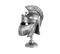 YUZDNM Desktop Art Statue Sculpture - Retro Iron Helmet Ornament, War Helmet Model, Samurai Armor, Bar And Restaurant Decoration(Silver)