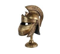 YUZDNM Desktop Art Statue Sculpture - Retro Iron Helmet Ornament, War Helmet Model, Samurai Armor, Bar And Restaurant Decoration(Gold)