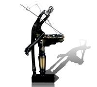 YUZDNM Funny Art Statue Sculpture - Billiards Man Woman Statues, Boy Girls Player Sculpture, Creative Snooker Characters Figurines Pool Cue Home Decor, Art Figure Desktop Decorations(A)