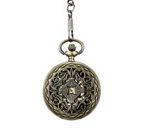 YUZDNM Rose Gold Roman Numerals Design Mechanical Pocket Watch Mens Retro Chain Clock Mechanical Hand Winding Antique Timepiece Male for Men Women(Bronze)