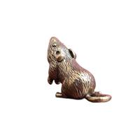 YUZDNM Solid Brass Mouse Figurine - Looking Up Rat Sculpture, Desktop Decor Ornament, Tea Pet Craft, Home Office Table Decoration, Lucky Animal Statue Gift