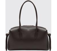 YUZEFI Brioche Duffle Hammered Leather Rounded Shoulder Bag with Zip Closure