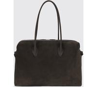 YUZEFI Brioche Tote Bag in Suede Leather with Zip Closure and Logo