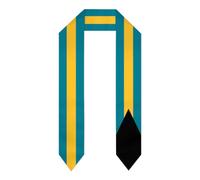 YUZEKABZ Country Flag Graduation Stole, Graduation Sash Scarf Gifts for International Student, Bahamas Flag, One size