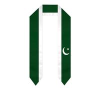 YUZEKABZ Country Flag Graduation Stole, Graduation Sash Scarf Gifts for International Student, Pakistan Flag, One size