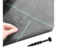 Yuzet 2m x 10m 100g + 40 pegs Weed Control Ground Cover Driveway Membrane Fabric
