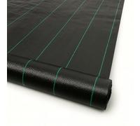 Yuzet 5 M X 50 M Black 100 Gsm Heavy Duty Weed Control Fabric, Ground Cover Membrane, Uv Stabilised Barrier Under Patios, Garden