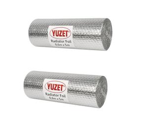 Yuzet Radiator Reflective Insulation Foil Roll - Thermal Heat Reflective Radiator Barrier - Energy Saving Radiator Insulation Foil 60cm x 5m - Pack of 2 Rolls