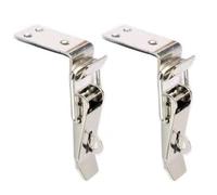 YUZGUHEY 2PCS 90 Degrees DuckMouth Buckle Hook Lock Stainless Steel Spring Loaded Draw Toggle Latch Clamp Clip Silver Hasp Latch Catch Clasp(Nickled Plated,503 A2)