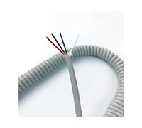 YUZGUHEY coiled cable spiral wire, 4 Core 0.3mm Square Spiral Power Cord Telescopic Cable Gray Extension Spring Wire Copper High Elastic(Stretch 15 Meters)