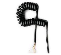 YUZGUHEY coiled spiral power cord, Coiled Mains Flex Curly Spring Cord, 20AWG 5 Core Telescopic Spiral Copper Wire(Stretch 3.75 meter)