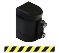 YUZGUHEY Portable Belt Barrier, Black Magnetic Attraction Retractable,2/3/5/10M Optional, Queuing Tape Cordon with mounting Accessories,for Crowd Control(5M/16.4FT)