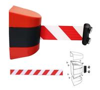 YUZGUHEY Portable Belt Barrier, Red Magnetic Attraction Wall Mount Queue, 2/3/5/10M Retractable Crowd Control, with mounting Accessories(2M/6.6FT)