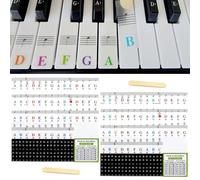 YUZHEDM 2 Pieces Keyboard Sheet Music Stickers Piano Keyboard Notes Stickers for 88/76/61/54/49/37 Keys Coloured Piano Stickers for Keyboards Piano Learning Beginners