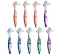 YUZHEDM 9 Pieces Interdental Brushes, Dental Brushes, Ergonomic Double Heads Dental Cleaner, Denture Brush Double Angle, PP Handle, for Denture Care