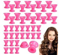 YUZHEDM Pack of 40 Overnight Hair Rollers, Heatless Curls, DIY Curls, Overnight Curls for Salon, Barber, Women, Girls, 20 x Large, 20 x Small, Easy Hair Styling (Pink)